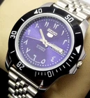 Vintage Seiko 5 Automatic Watch for Men Purple Arabic Dial Working Perfectly