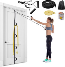 Shoulder Rehab Pulley System with Foam Handles│Arm Pulley with Muti-Anchor Door