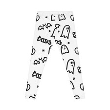 Spooky Fun Women's Casual Leggings, Halloween Leggings, Ghost Print Yoga ... 