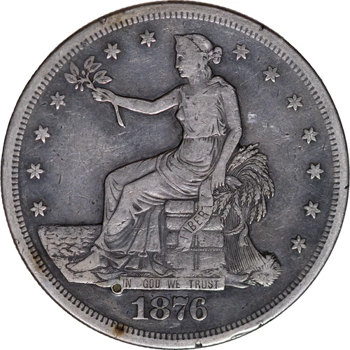1876-S $1 Trade Dollar Silver ~ VF Details