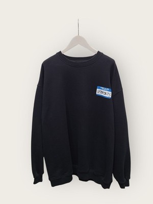 vetements Schwarzes Hello Nametag Drucklogo Sweatshirt 44457938