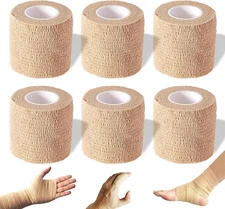 Self Adhesive Bandage Wrap, 2 Inches X 5 Yards, 6 Pack, Self Adhering Bandage Wr