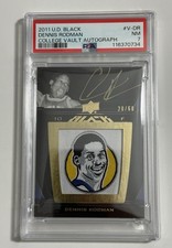 2011 DENNIS RODMAN LOGO PATCH AUTO PSA 7 BLACK SP #D /60 UD COLLEGE VAULT #VDR