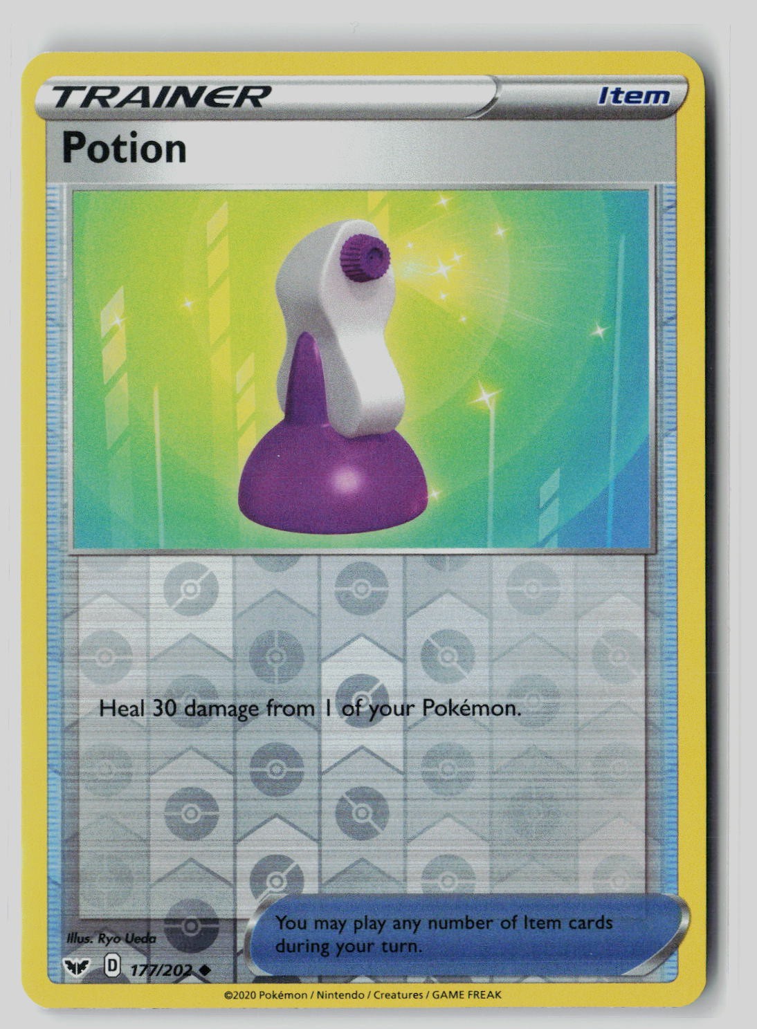 Potion 177/202 Reverse Holo Uncommon Sword & Shield Pokemon Near Mint