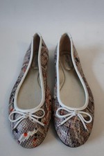 Womens Jimmy Choo Grey Snakeskin Paint Splatter Print Ballet Flat Shoes 40 US/10