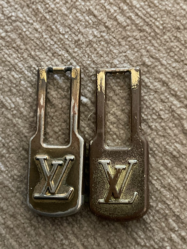 Louis Vuitton Metal Brass 2 Zipper Pulls Vintage Repair Reuse Replace Crafts