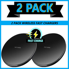 2 Pack Wireless Fast Charger Adapter Pad Dock Stand For iPhone 8 X 11 12 13 PRO