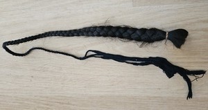 RARE: Real Manchu hair braided pigtail extensions. 