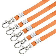 Plate lanyards, neck strap swivel lanyard hook clamp, orange 5pcs