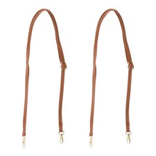 2 Pcs 51 Inch Leather Purse Handle Strap  Adjustable Length Strap Brown