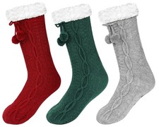 3Pairs Slipper Fuzzy Socks for Women Fluffy Cozy Cabin Socks Warm Soft Socks ...