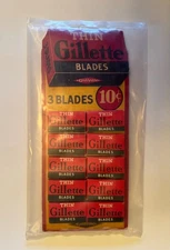 Vintage NOS Gilllette Thin Blades Cardboard Adversing Store Display 25 Packs