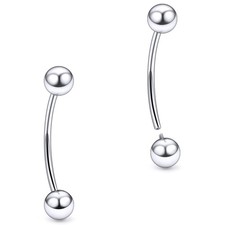 16G Internal Thread Titanium Eyebrow Ring Piercing Jewelry Curved Barbell Ver...
