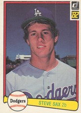 Steve Sax Rookie #624 - 1982 Donruss Los Angeles Dodgers RC
