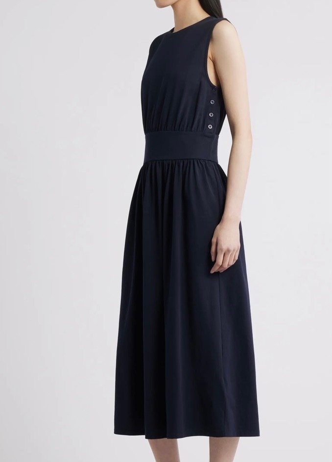 $298 FRAME Cotton Jersey Dress in Navy Blue Size XS