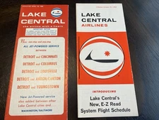 PAIR OF LAKE CENTRAL AIRLINES 1964/1968 TIMETABLES-EXCELLENT CONDITION