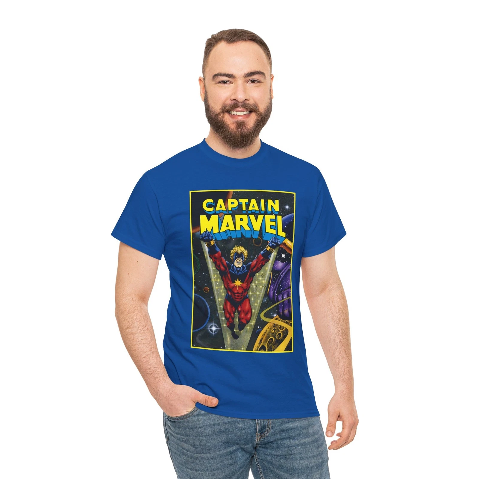 Captain Marvel T-Shirt - Jim Starlin Art - Mar-Vell - Thanos - Marvel Comics