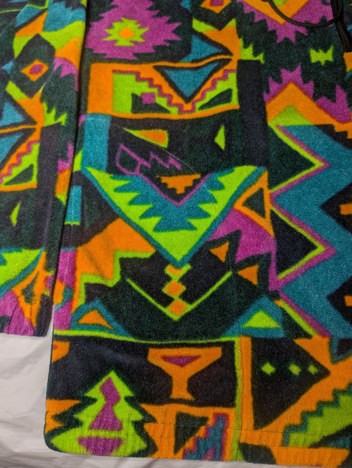 Felpa con cappuccio vintage in pile colorata made in USA grande 1 4 zip anni 90 stile Fila