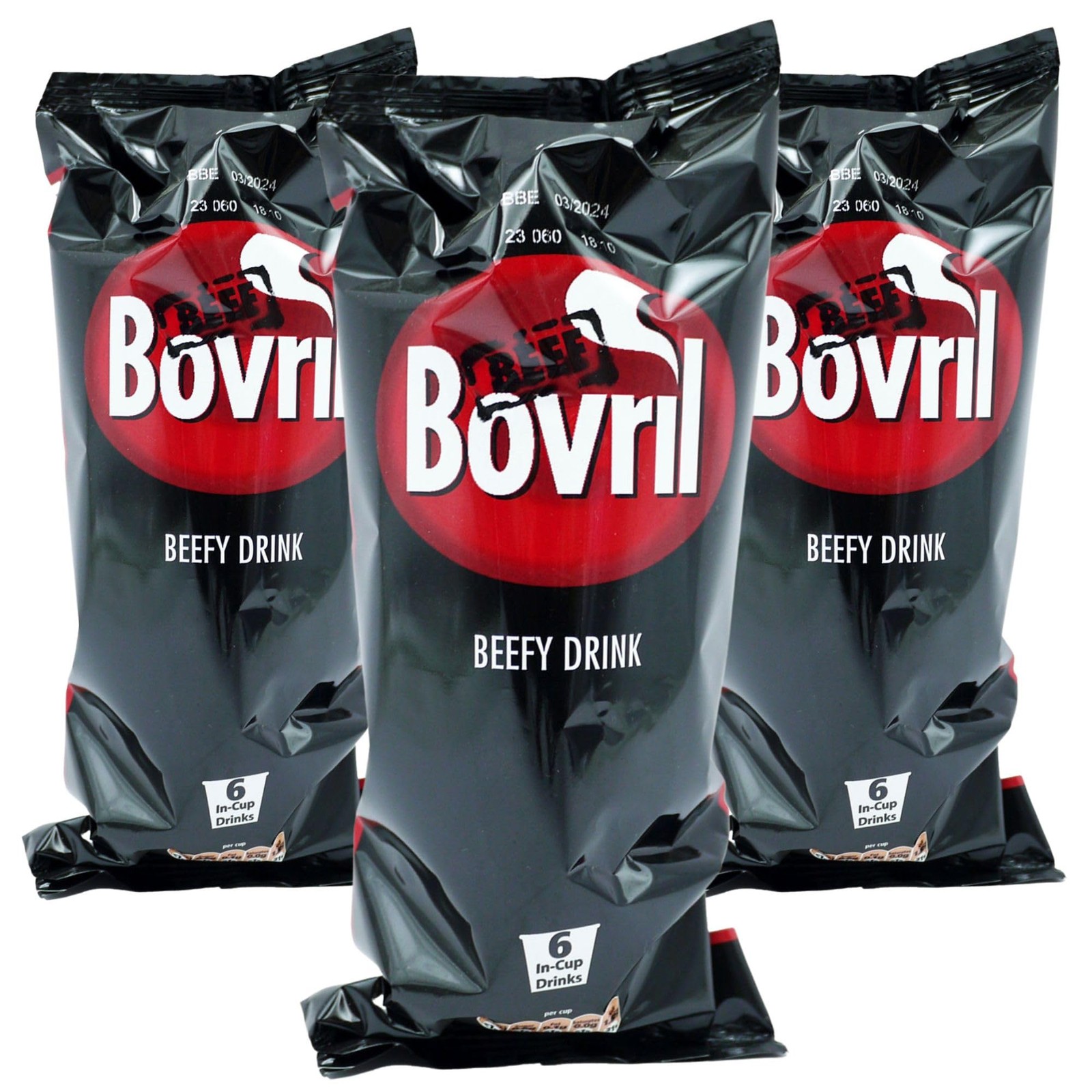 Bovril Bundle of 3 x Beef Flavoured instant in-cup 9 g (Pack 3)
