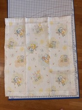 NOS Vintage Baby Blanket NWOT Animals Satin Trim Made in USA 30x34