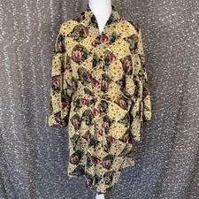 Vintage Maidenform Floral Wrap Robe Belted Pockets Preppy Women's Large