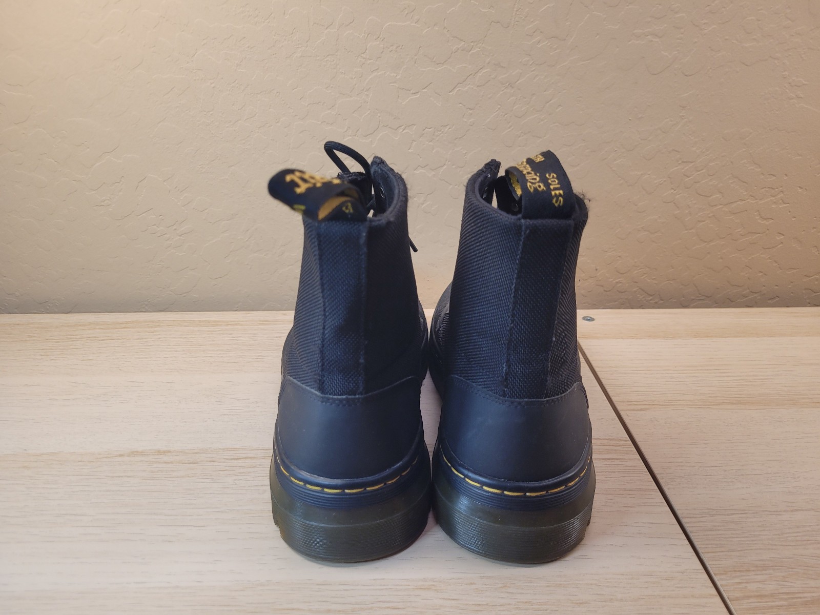 Doc Martens Combs Combat Boots Mens Sz 7 Black Poly Casual Womens Sz 9 thumbnail 6