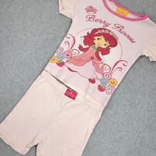 Strawberry Shortcake Pajama Set Kids 3T Pink Berry Princess Cotton 2pc PJs Y2K