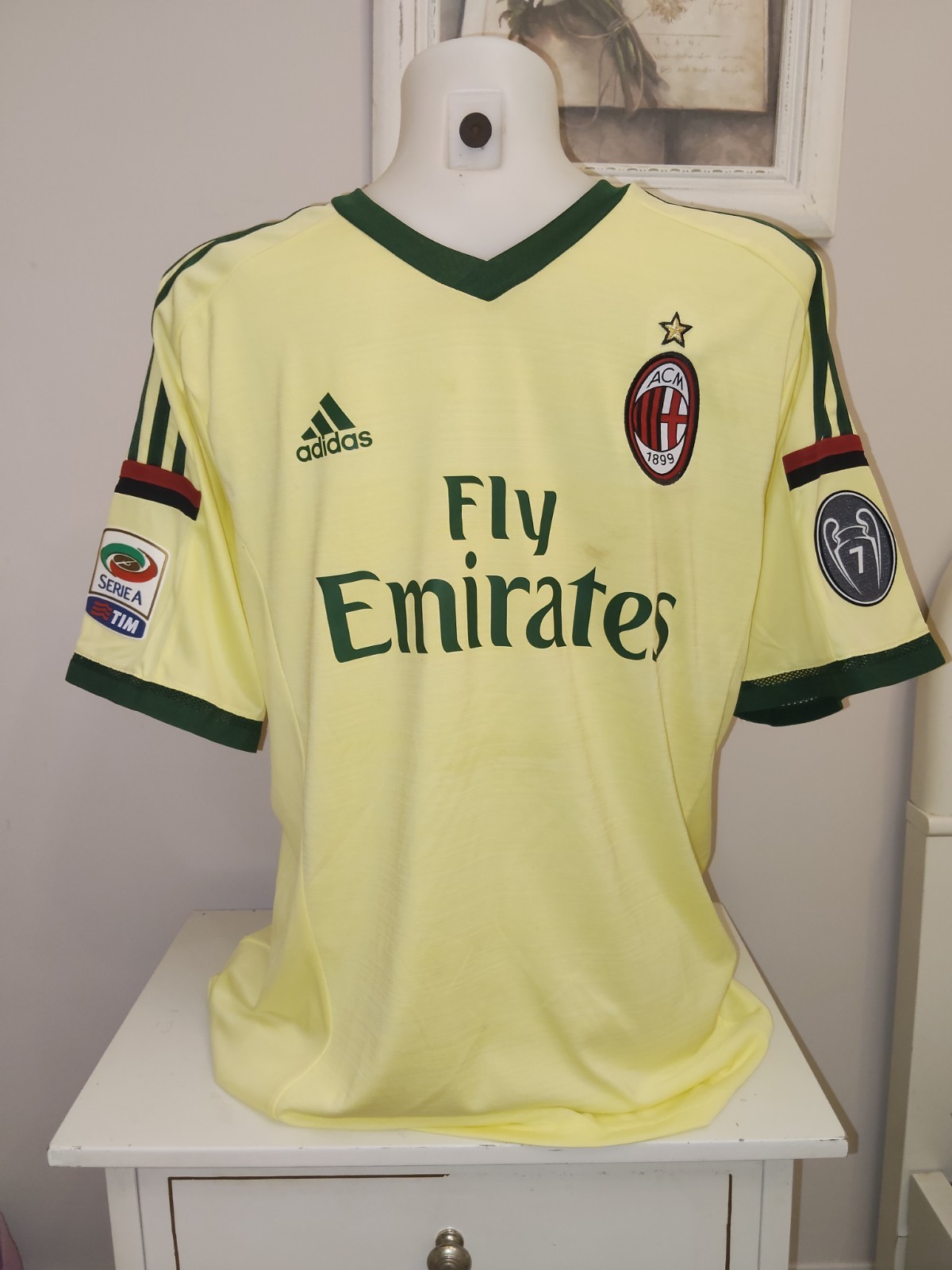 Maglia Milan Match Worn De Jong Indossata Vs Udinese Serie A 2014 Unwashed Foto
