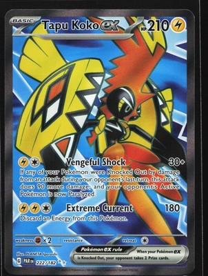 Tapu Koko ex 222/182 SV04: Paradox Rift Ultra Rare Pokemon Card | eBay