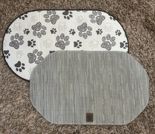 Lot of 2 - Dog Cat Pet Dish Food Feeding Mats VGC