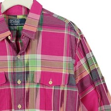Polo Ralph Lauren Mens Large Aztec Southwestern Plaid Long Sleeve Button Shirt