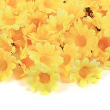 100PCS 50pcs Daisy Artificial Fabric Flower Heads Wholesale Lots Wedding Party