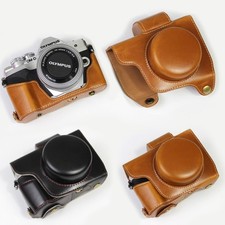 HQ Leather Camera case Bag Grip strap For Olympus OM-D E-M10 Mark IV M4