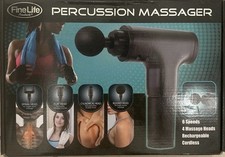 FineLife 6 Speed Rechargeable Percussion Massager with 4 Attachments Cordless
