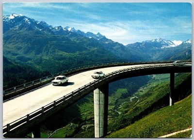 Vintage Passo del San Gottardo Scenic Road Postcard by Otto Süssli
