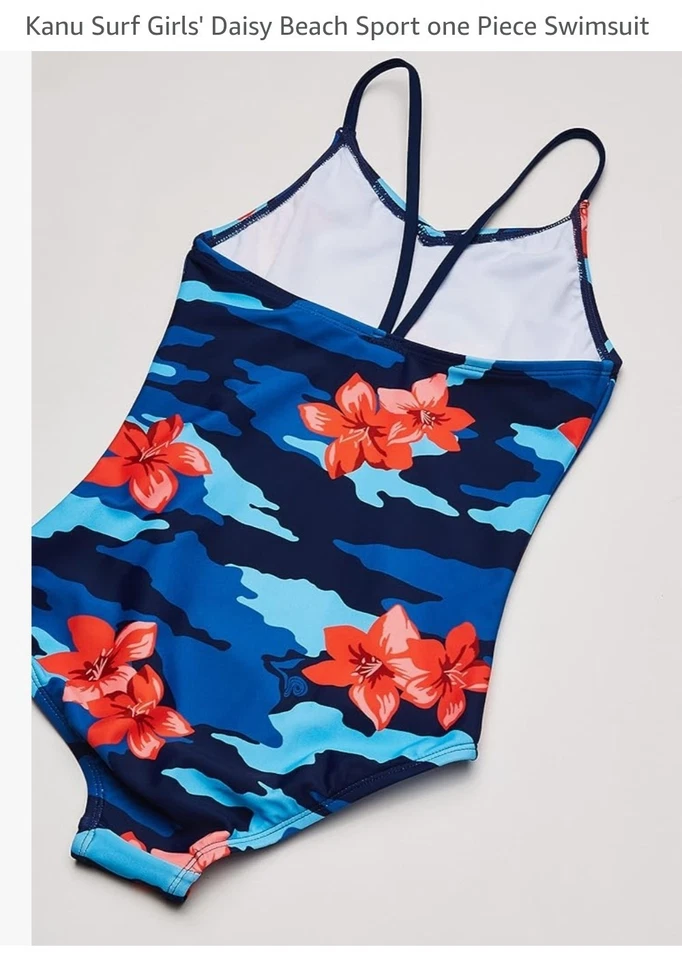 Kanu Surf Girls' Daisy Beach Sport one Piece Swimsuit Size 12 Girls - Image 3 of 3