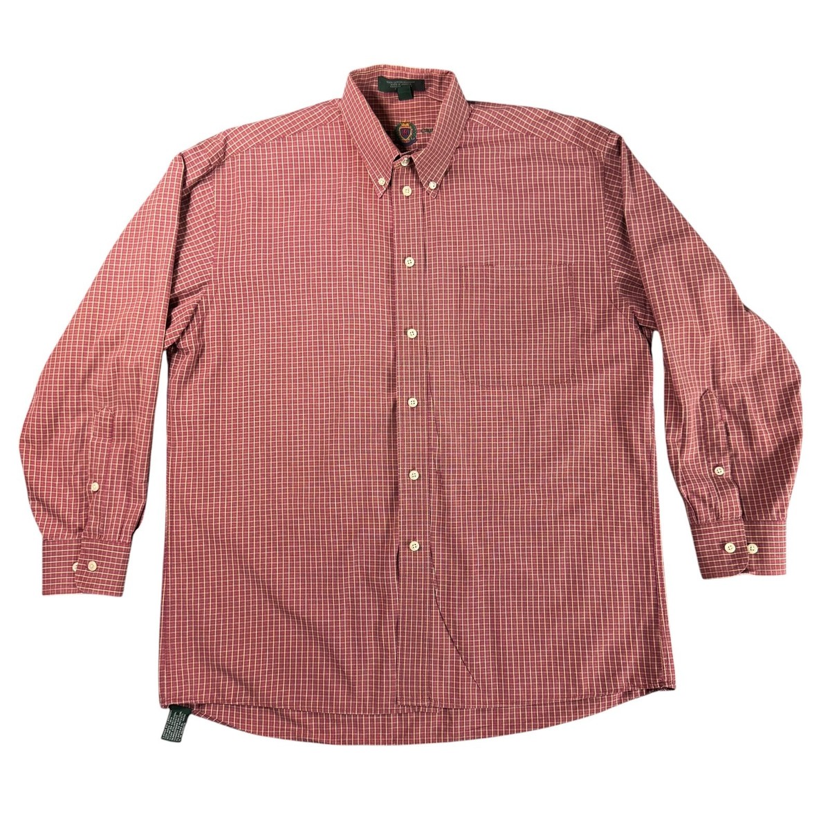 hunt club dress shirts Vintage 90s Hunt Club Shirt Mens Red Plaid L Button Down LS Preppy Ivy  League