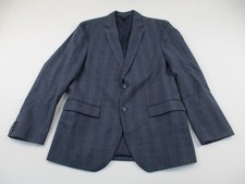 Banana Republic Marzotto Blazer Jacket Mens 40 Regular Blue Check Slim Fit