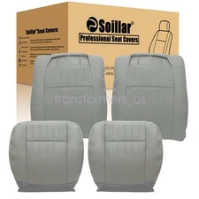 For 1994 1995 1996 Chevy Impala SS Driver & Passenger Leather Seat Cover Gray