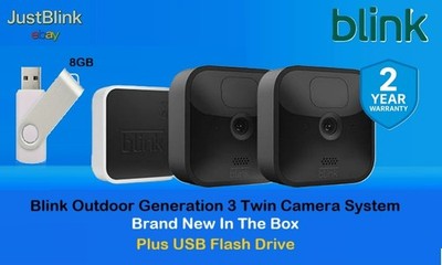 Blink Generation 3 Home Security Outdoor 2 Kamerasystem + 8GB USB-Laufwerk: Neu in OVP