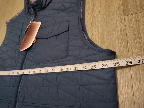 &Lore By Tahoe River Men's Quilted Vest Size XL Full Zip Blue Sleeveless Jacket  image 11
