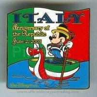 Disney Italy Anniversary of the Republic Mickey Mouse Pin