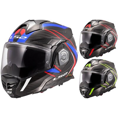 LS2 Motorrad Helm Advant X Carbon Future II 2 FF901 - Klapphelm mit Sonnenblende