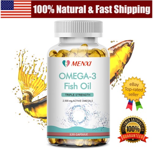Omega 3 Fish Oil Capsules 3x Strength 3600mg EPA & DHA, Highest Potency 120 caps - Picture 1 of 14