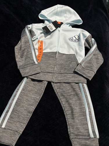 Adidas Boys Zip Up Front Tricot Black 2 pc Jacket Pants Set Youth - Picture 14 of 14