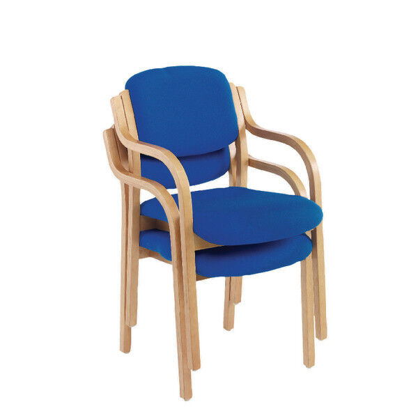 Jemini Wood Frame Side Chair With Arms Blue KF03514