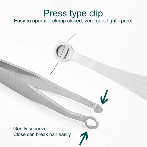 Stainless Steel Nose Trimmer Tweezers Round Tip Hair Eyebrow Removal Free Cover - Picture 38 of 42