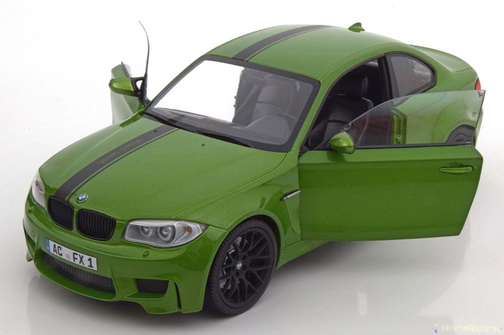 BMW 1ER M COUPE 2011 E82 verte, voiture miniature de collection 1:18 en métal
