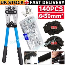 140PCS Cable Lug Connectors/6-50mm2 Large Wire Terminal Crimping Tool Crimper UK