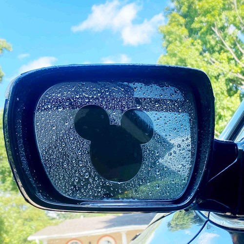 Mickey Mouse Silhouette Customized Anti-fog rainproof Clear Decals 2 pcs - Picture 2 of 4